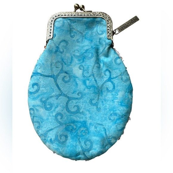 Beaded White and Multicolor airplane theme Clutch - Picture 4 of 4